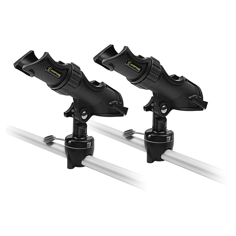 Hitorhike Fishing Rod Holder Universal Fit Kit with Mount Allows for 360-degree Adjustment Kayak Fishing Boat Rod Holder (Fishing Rold Holder x2+Rail Mount x2) - Image 1